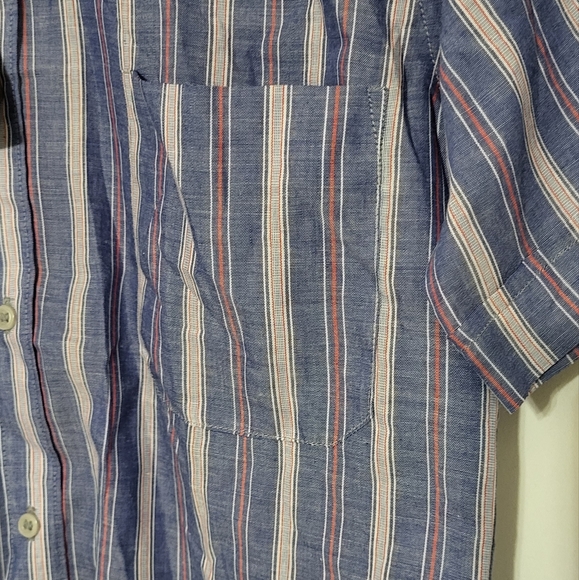 New Victory Men's NWT Blue Striped Short Sleeve Dress Shirt Shirt Size Small - Picture 4 of 6